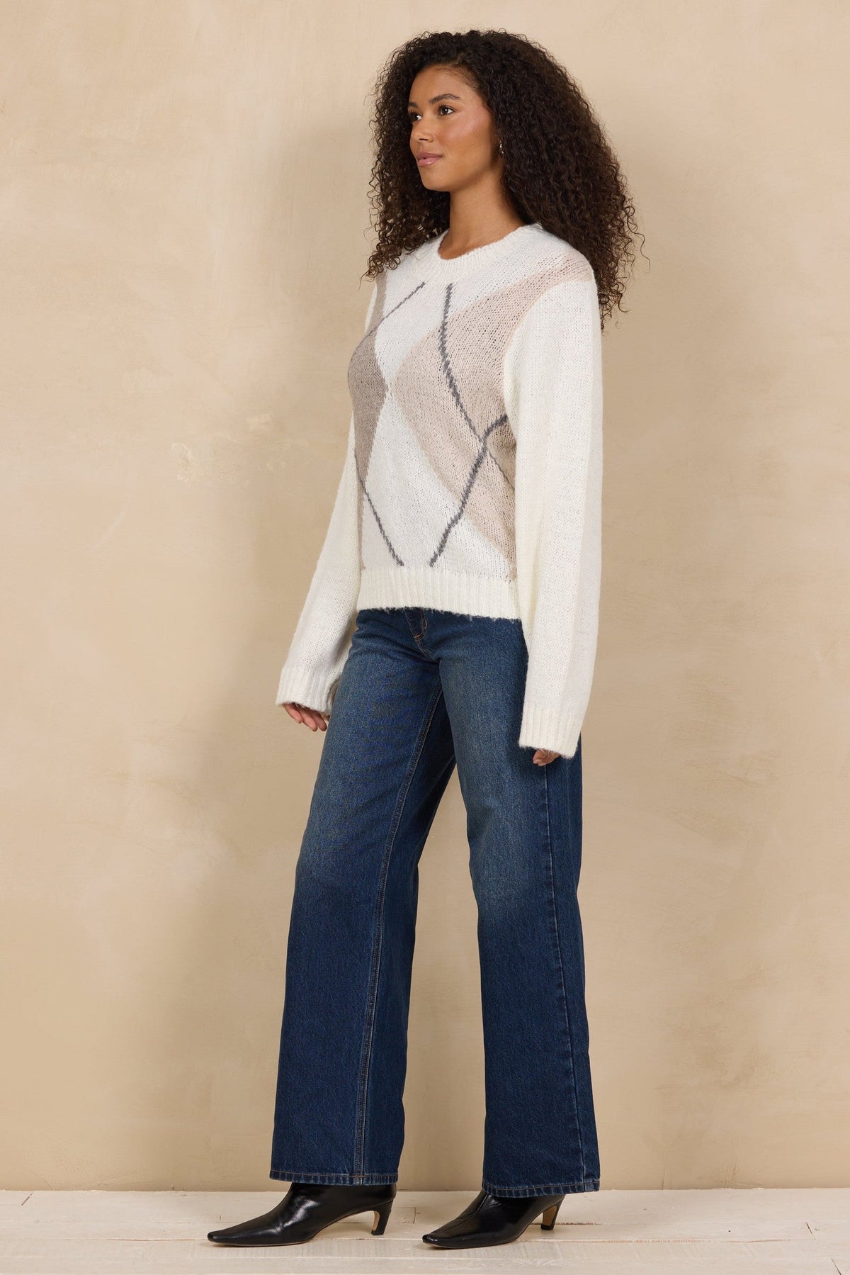 Argyle Intarsia Crew Sweater