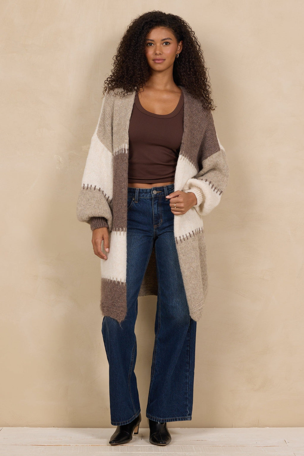 Patchwork Long Cardigan