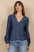Tencel Button Front Top