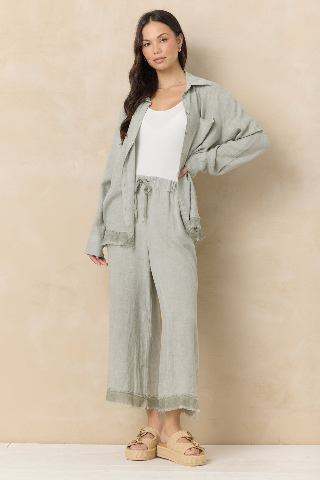 Drapey Linen Button Down