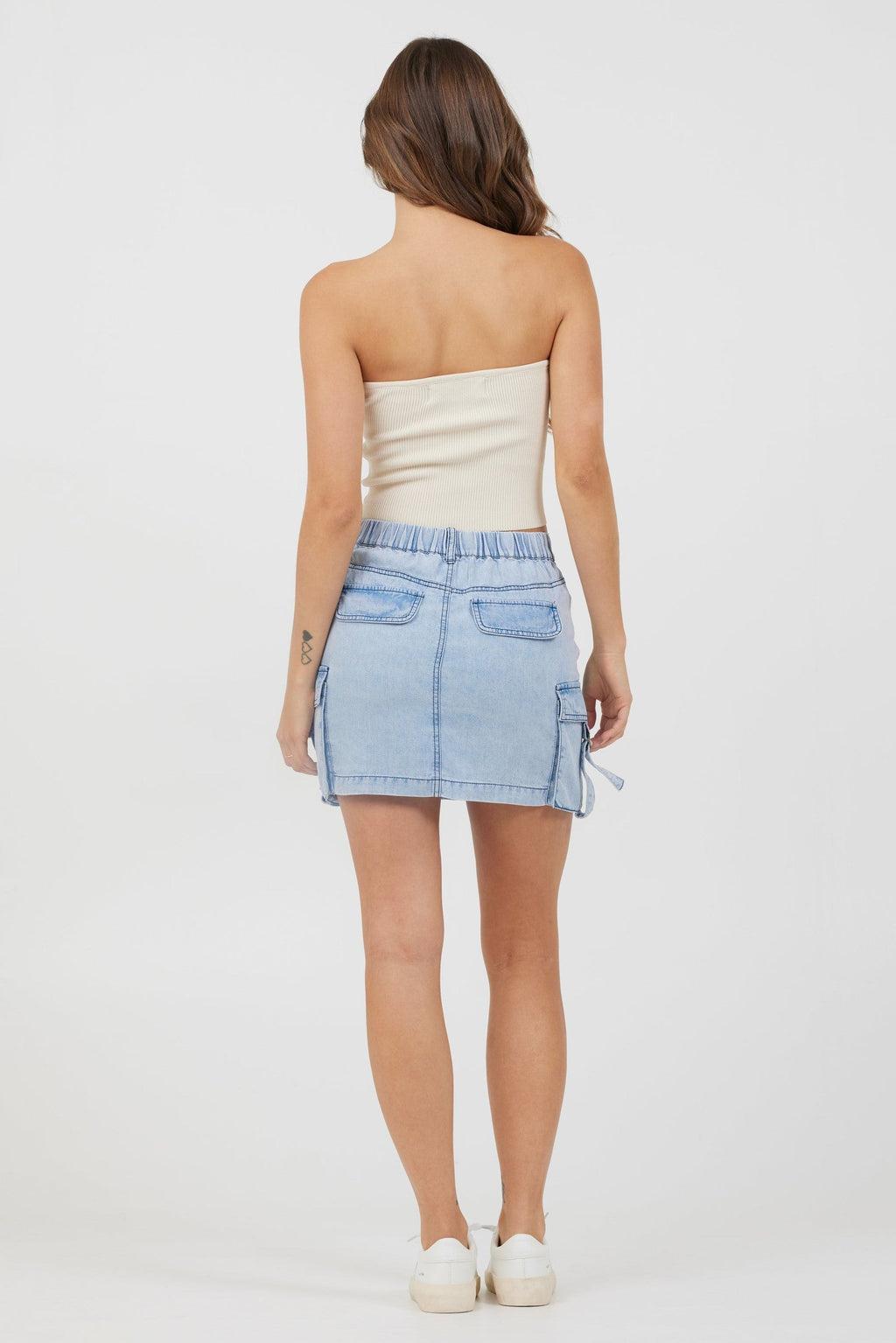 Sunrise Sand Rib Knit Twist Front Tube Top