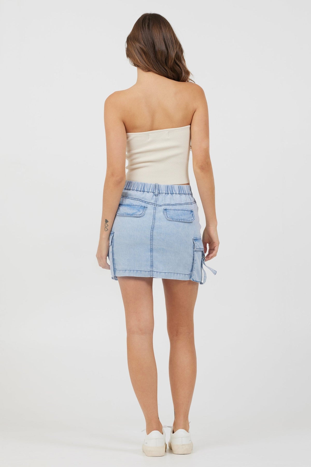 Sunrise Sand Rib Knit Twist Front Tube Top