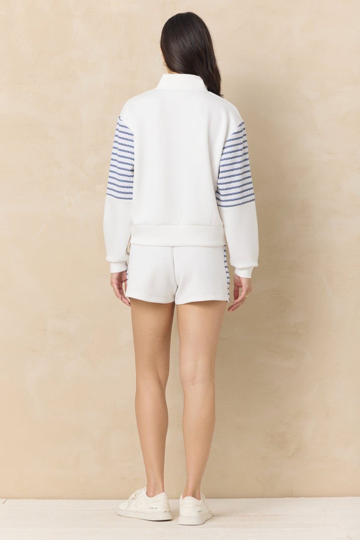 Cloud Shorts with Striped Side