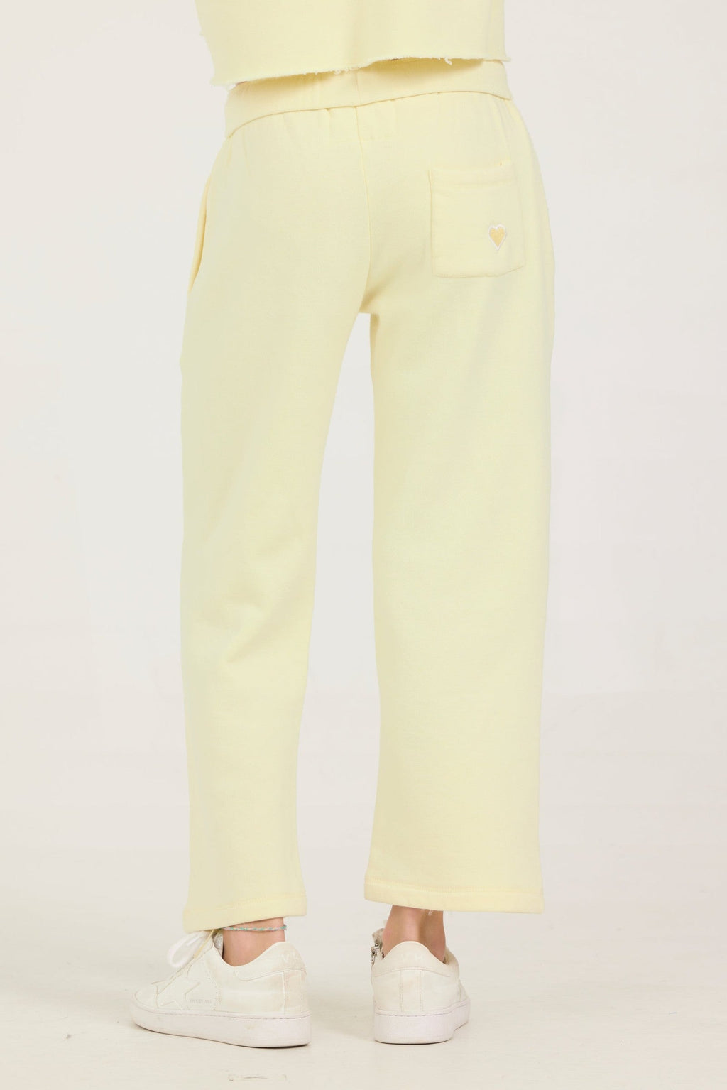 Kids Burnout Wide Leg Heart Back Pocket Pants