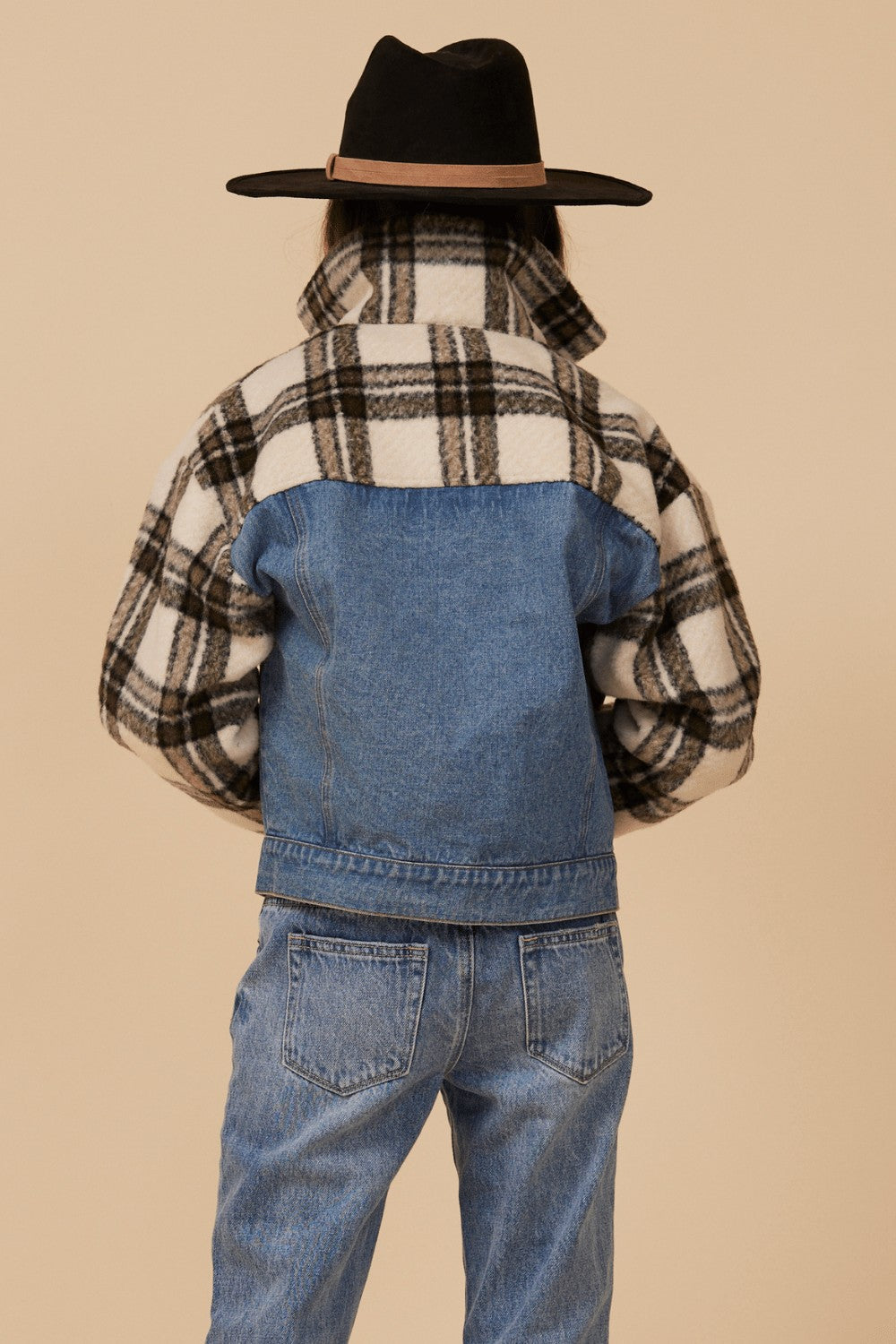 DENIM AND PLAID JACKET