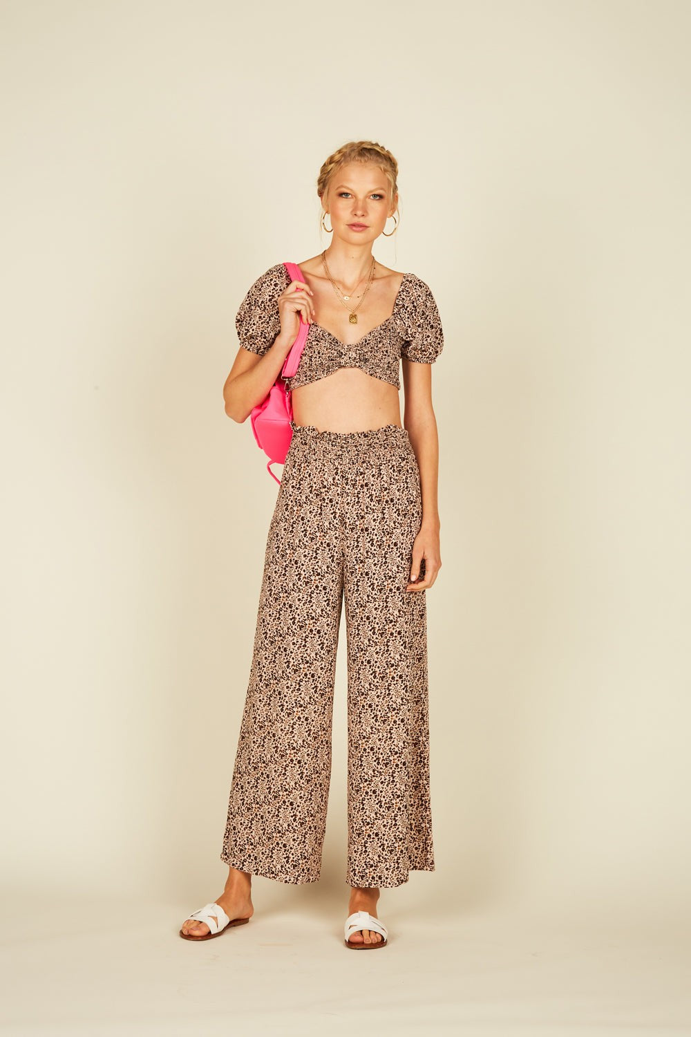 Pink Mini Leopard Crop Top