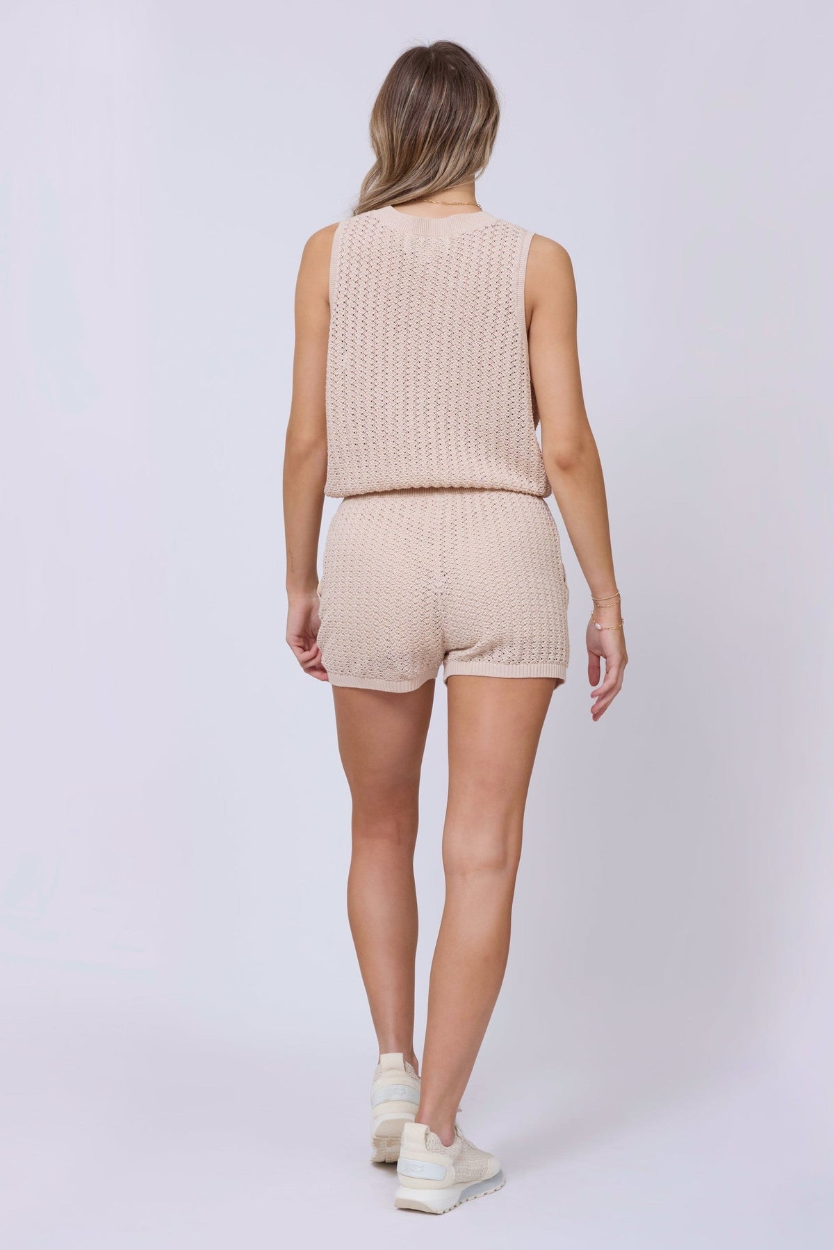 Bali Beige Open Crochet Shorts
