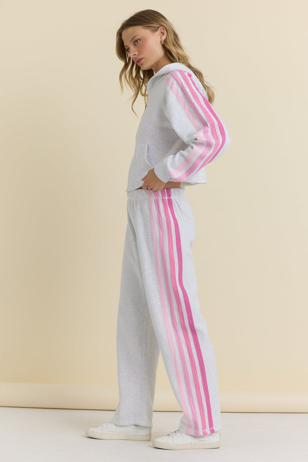 Crop Zip with Twill Tape Stripe