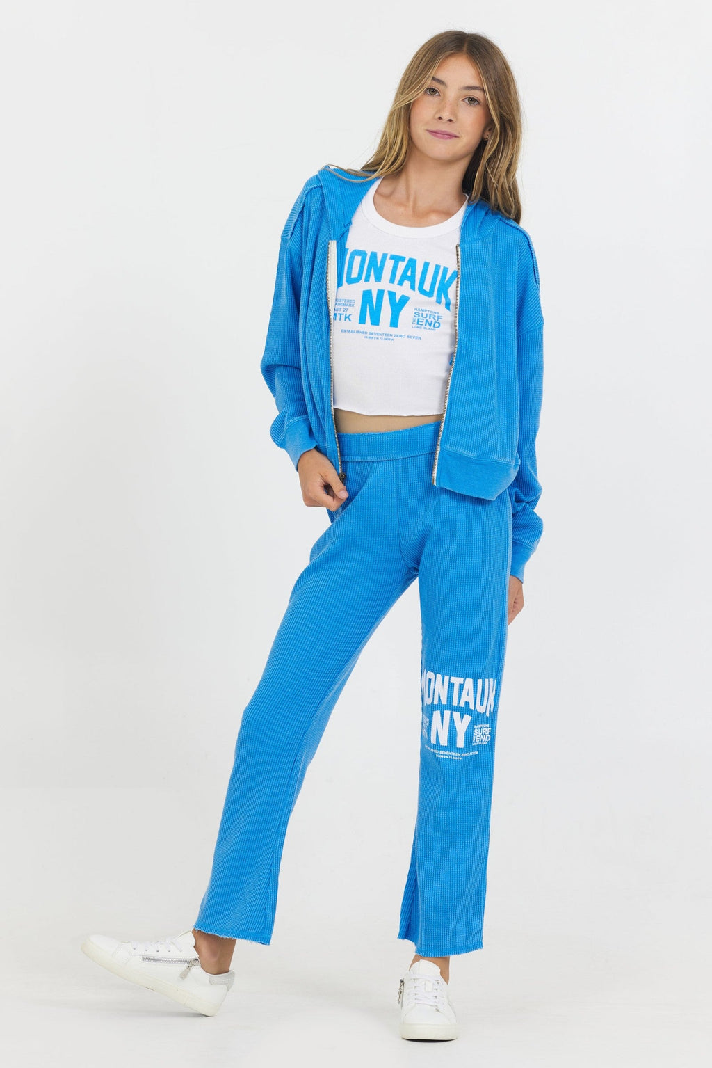 Kids "Montauk" Burnout Thermal Zip Hoodie