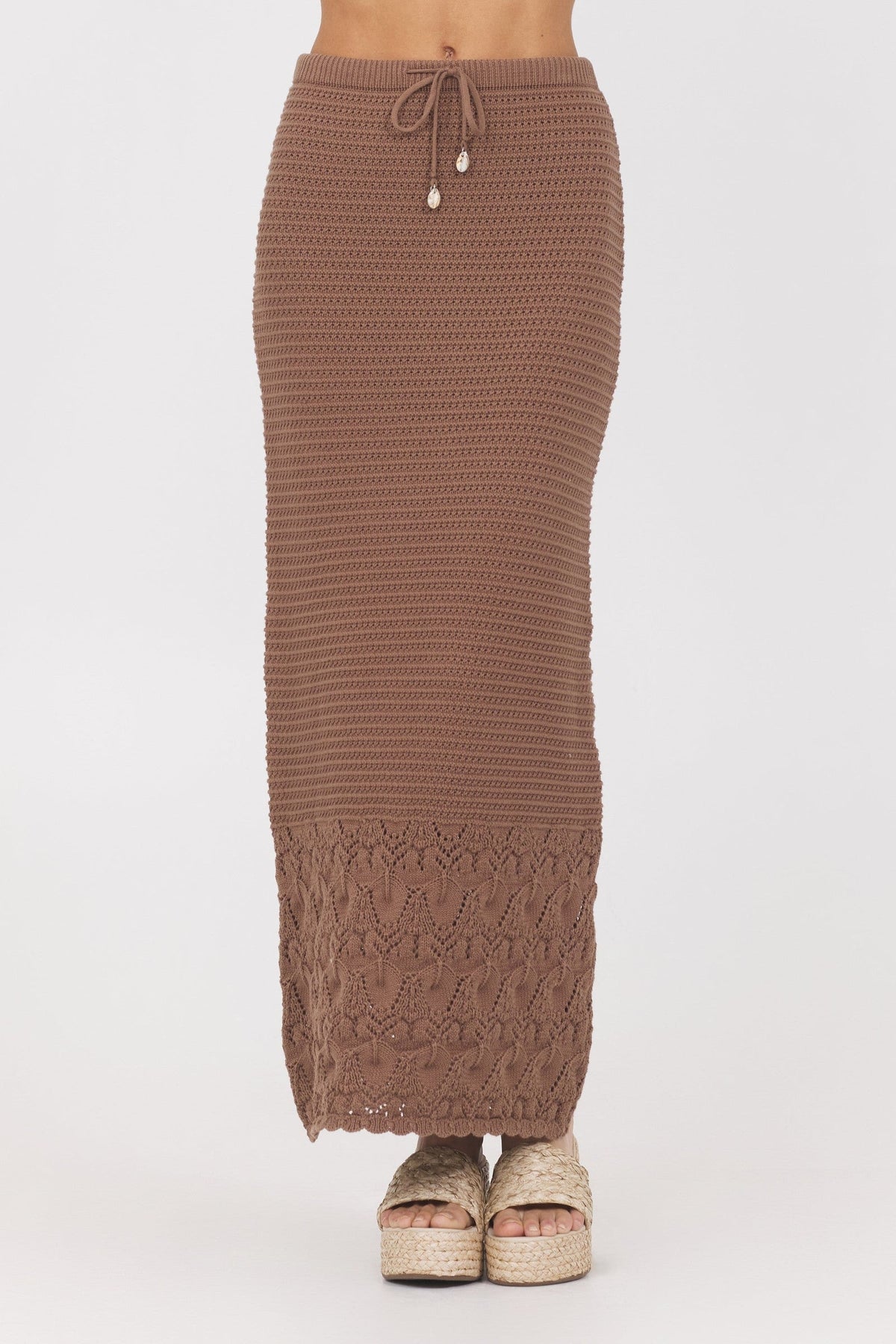 Pecan Crochet Maxi Skirt