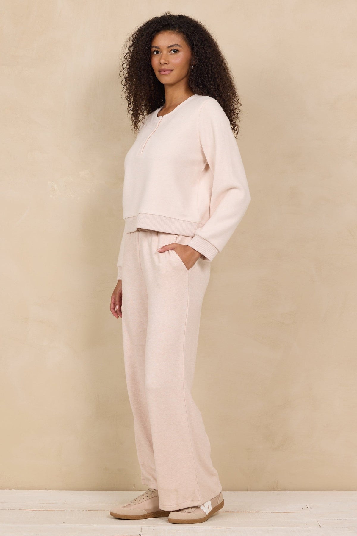 Heavy Hacci 2-Piece Set in Heather Pale Pink
