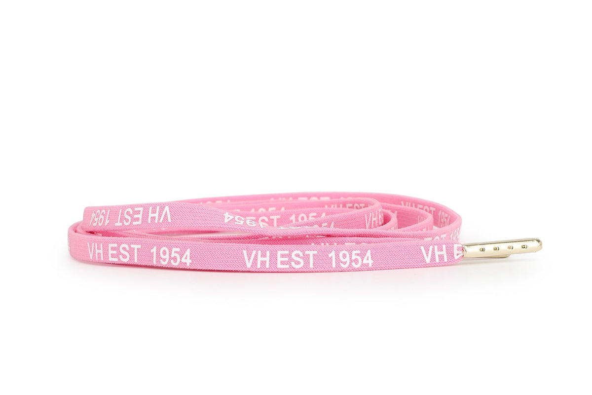 PINK WHITE GOLD TIP LACES