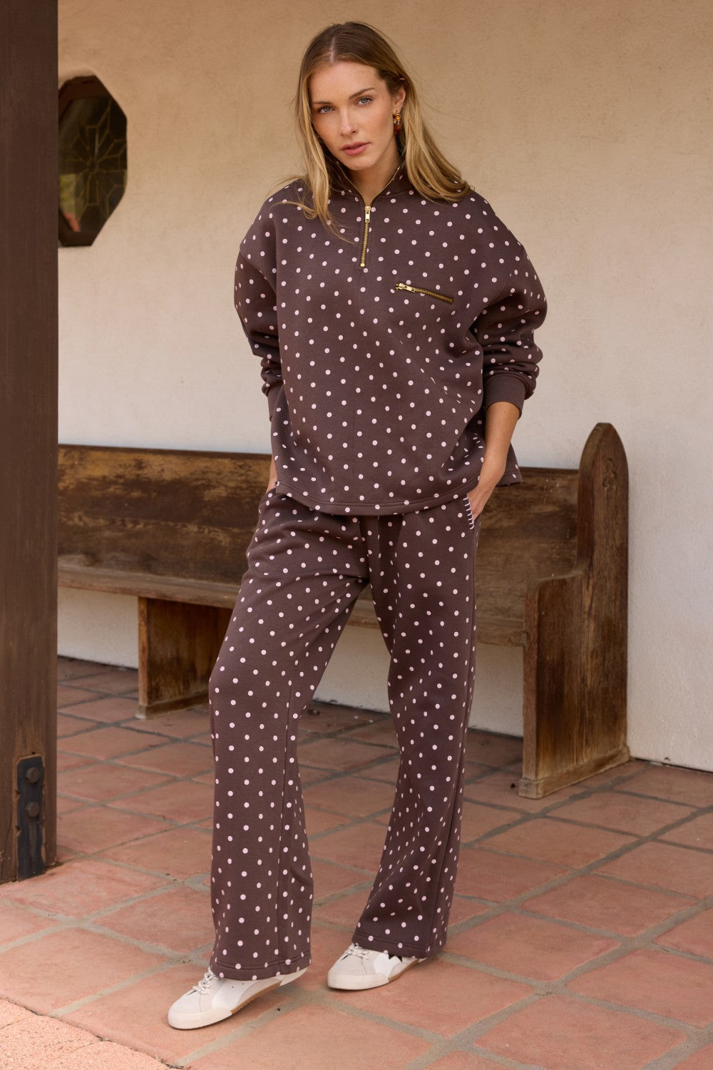 Printed Essential Fleece Pant W/ Whipstitch