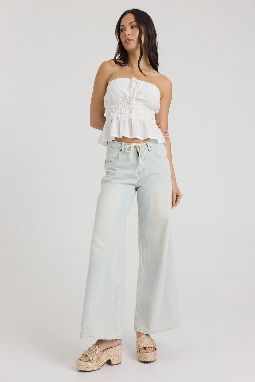 Linen Blend Halter Top