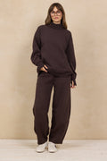 Soft Surf Wash Mockneck 2-Piece Set in Brownie
