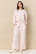 Vintage Fleece Wide Leg Pants with Rib