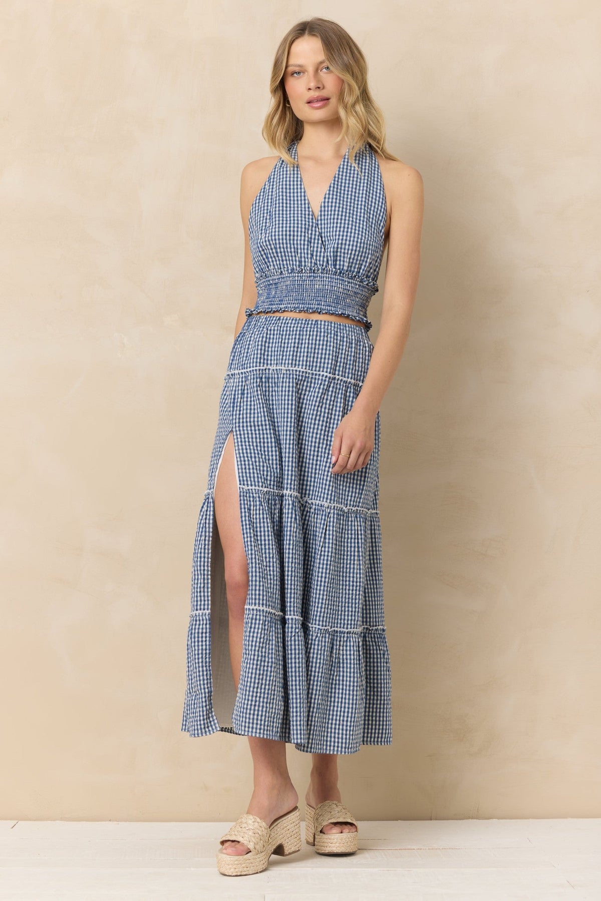 Woven Maxi Skirt with Slit