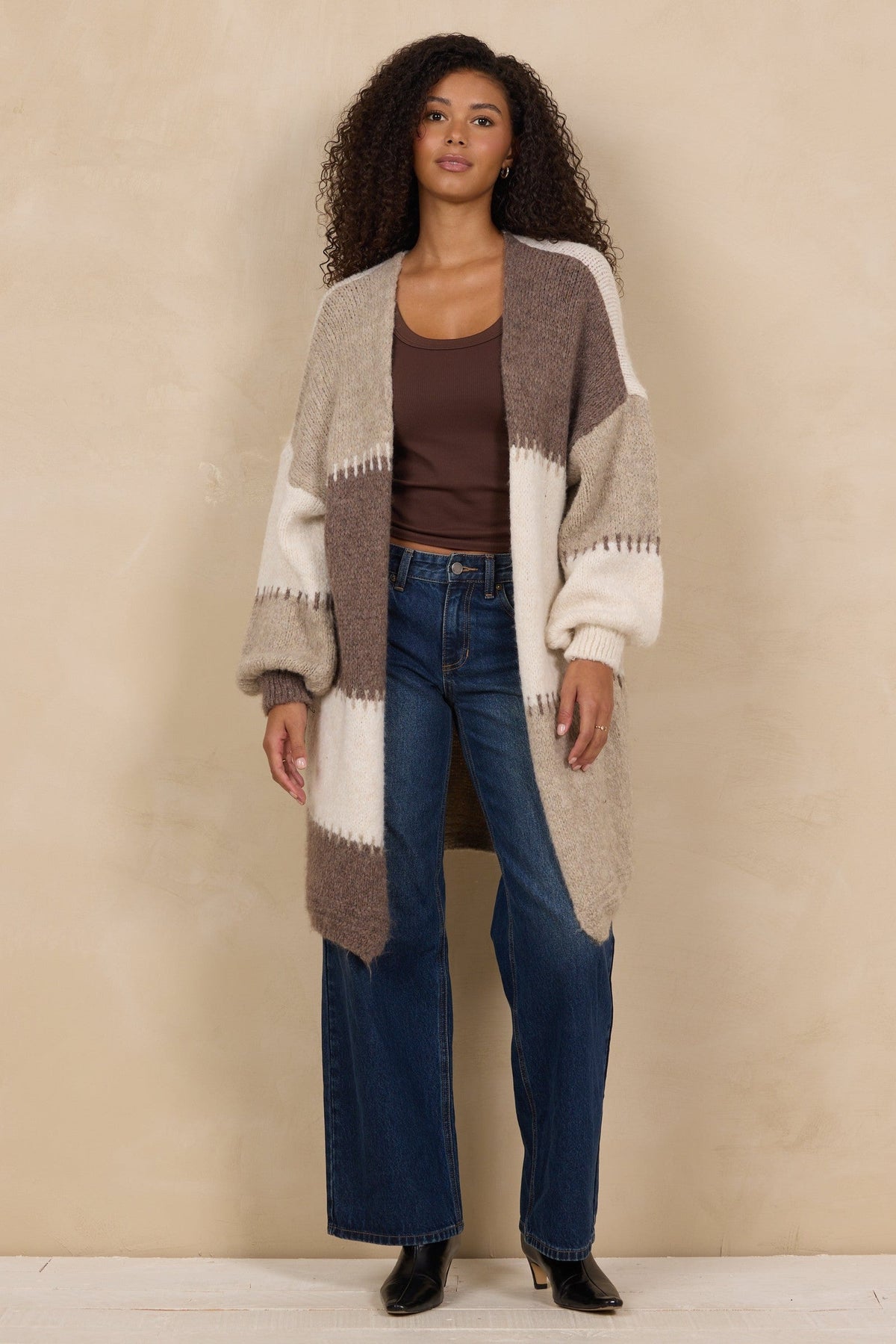 Patchwork Long Cardigan