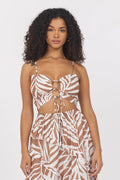 Printed Rayon Cutout Tank