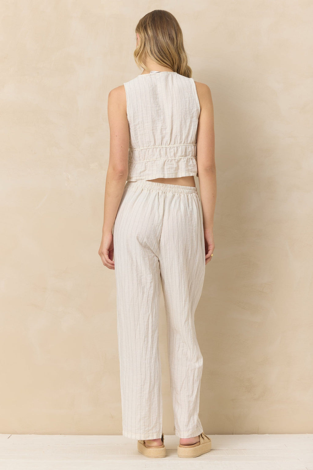 Textured Linen Blend Pant