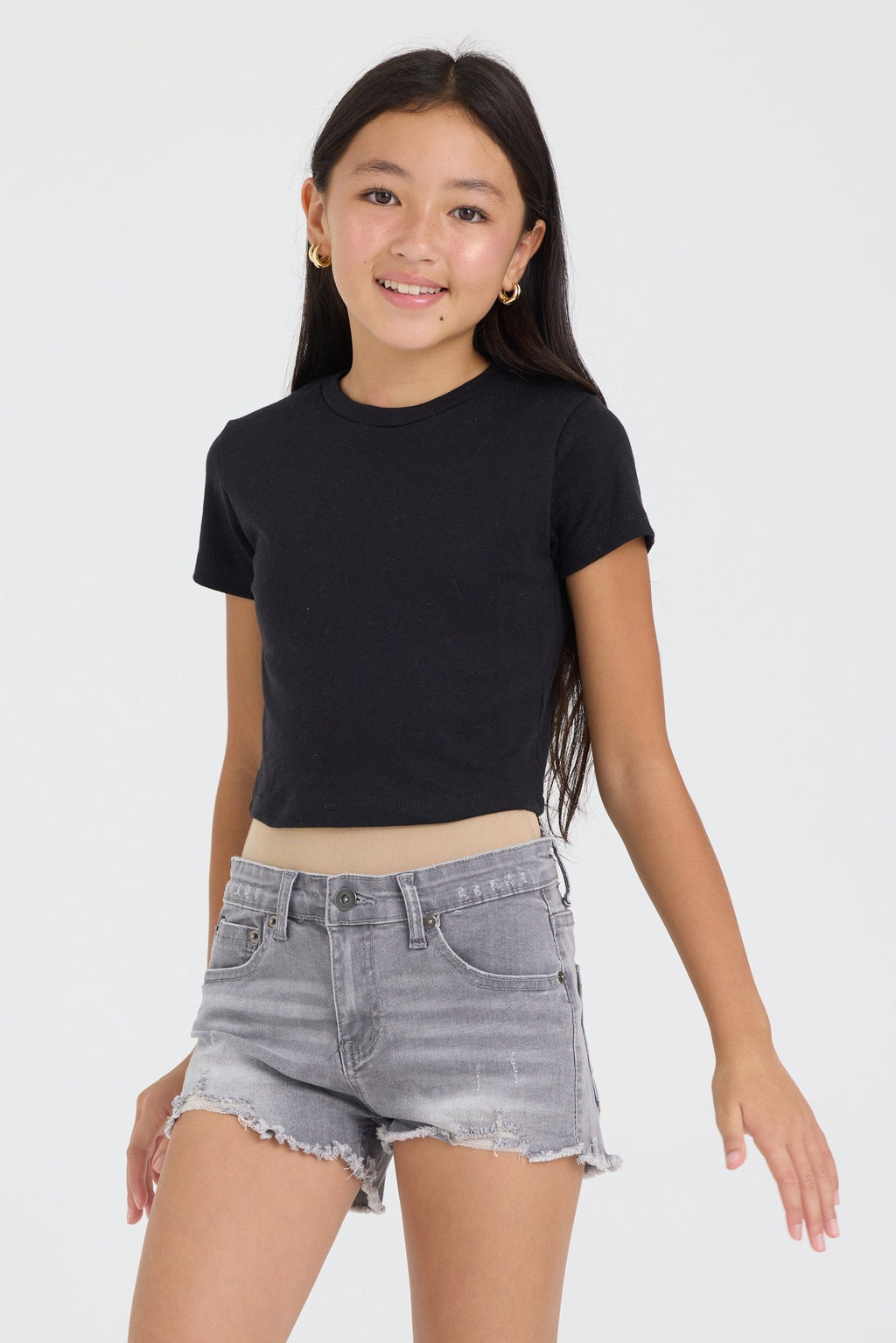 Kids Vintage Grey Fray Short