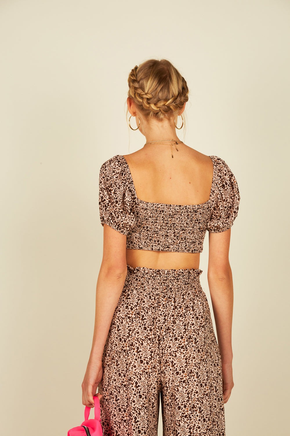 Pink Mini Leopard Crop Top