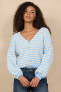 Cropped Striped Cardigan