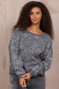 Printed Fleece Off Shoulder Top