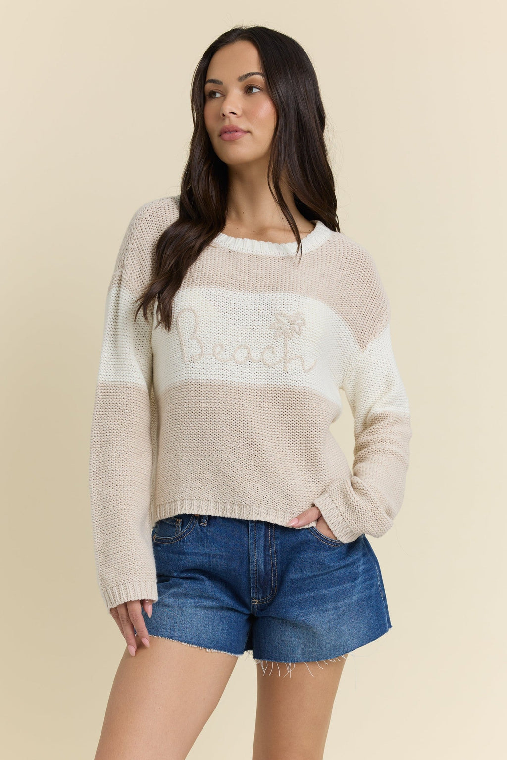 Embroidered Beach Sweater