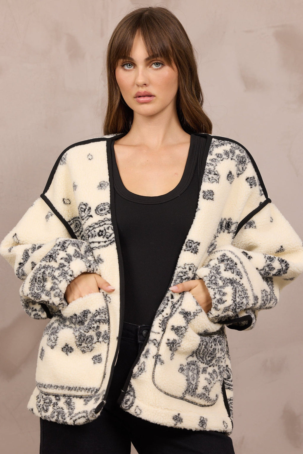 Printed Sherpa Jacket