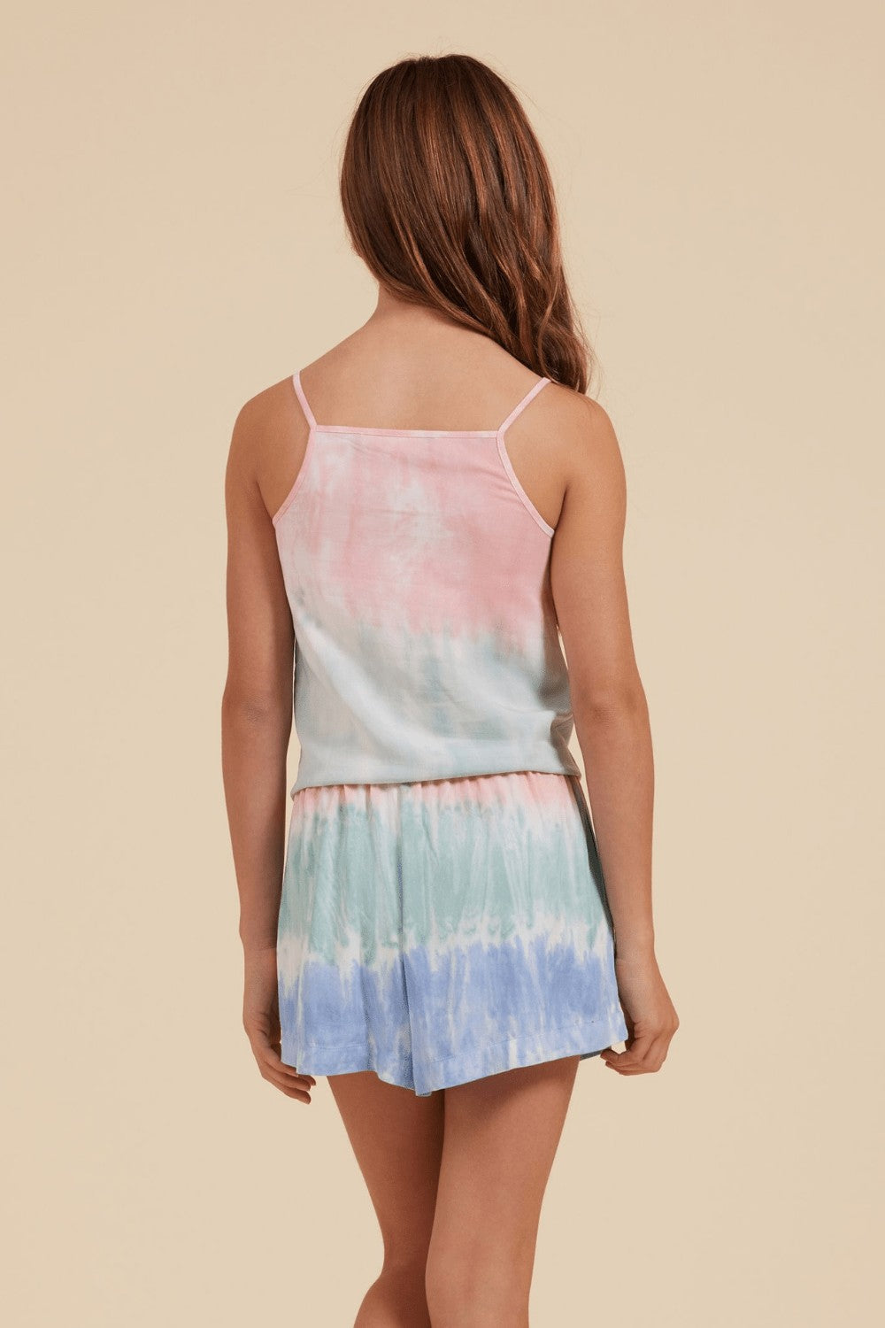 Havana Tie Dye Tie Front Button Up Tank