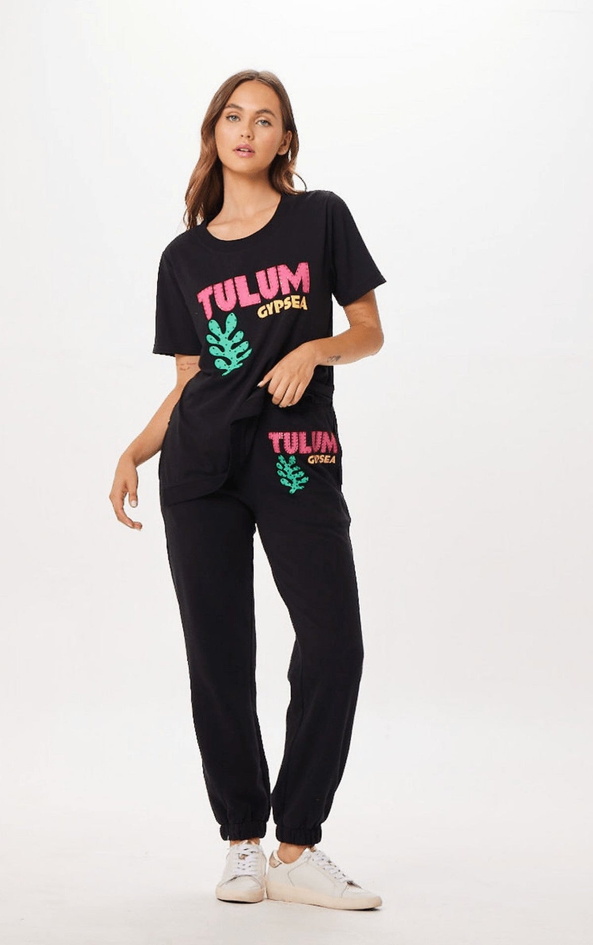 Black Tulum Jet Setter Tee