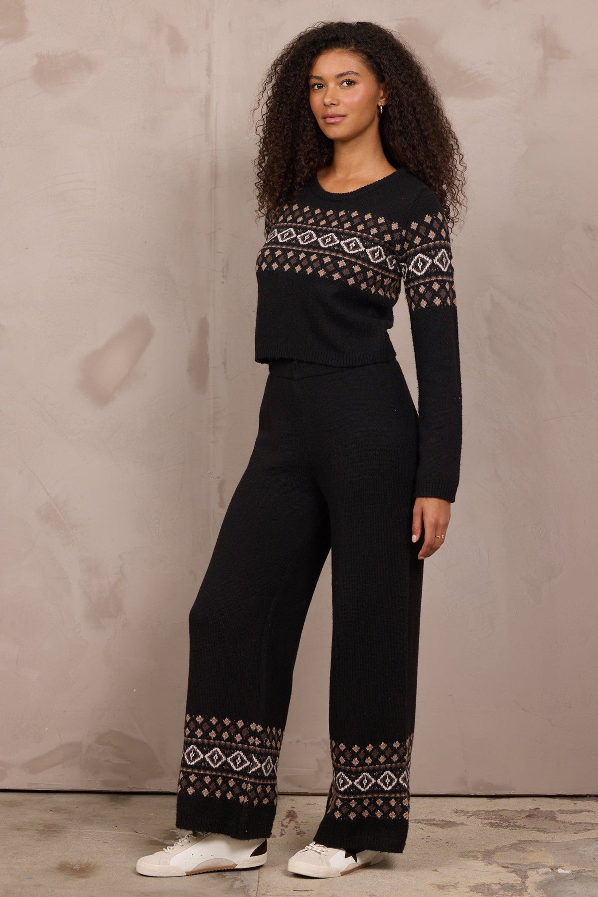 Fair Isle Wide Leg Pant